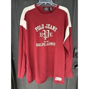 Polo Jeans Shirt Mens XL‎ Vintage Baggy Oversized Hip Hop Skater Long Sleeve 90s